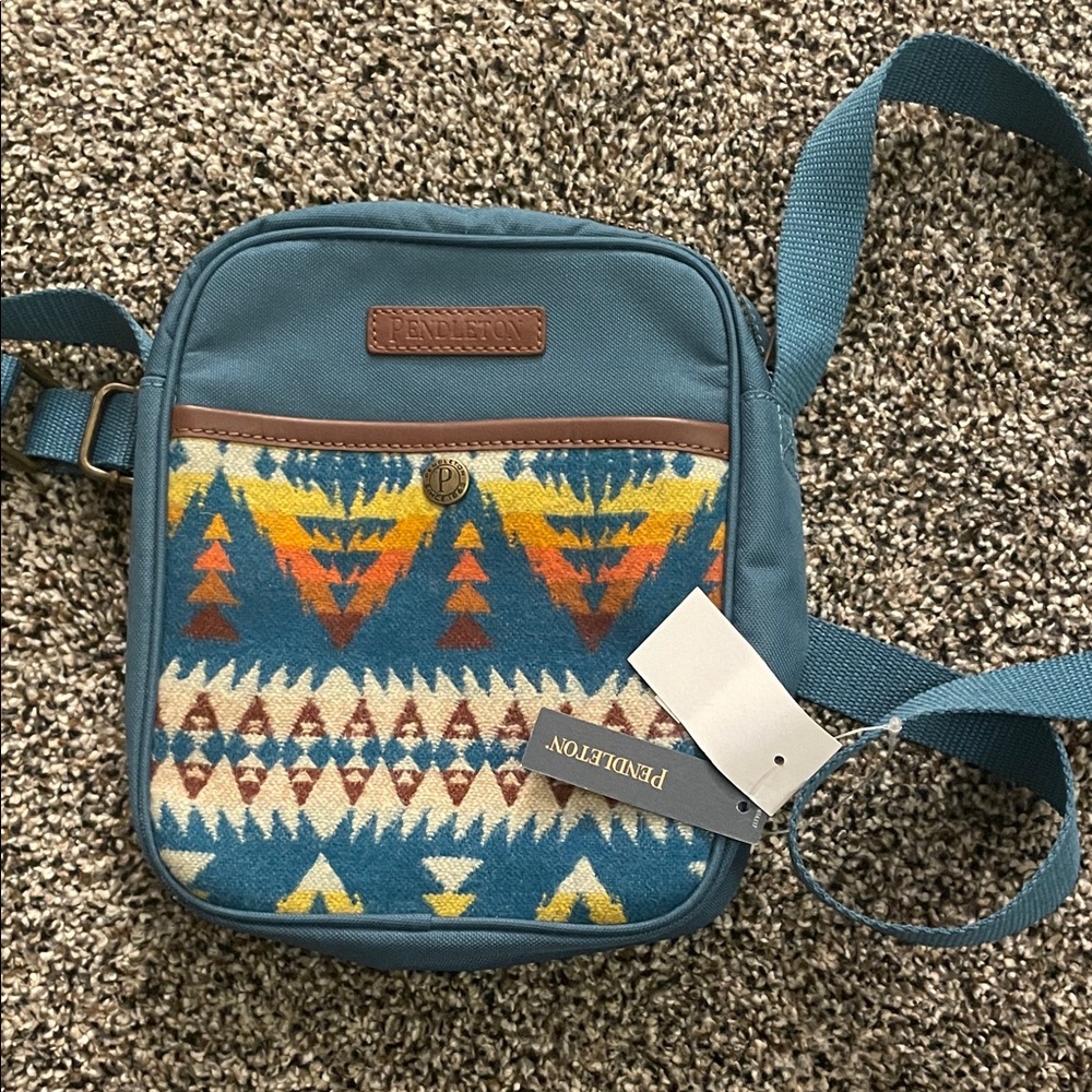 Pendleton Blue and Yellow Patterned Messenger Bag
